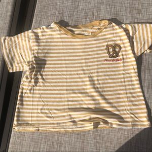 Mustard Yellow Pretzel Striped Crop Top